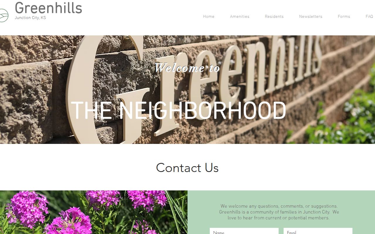 Junction City neighbors Greenhills HOA contact page