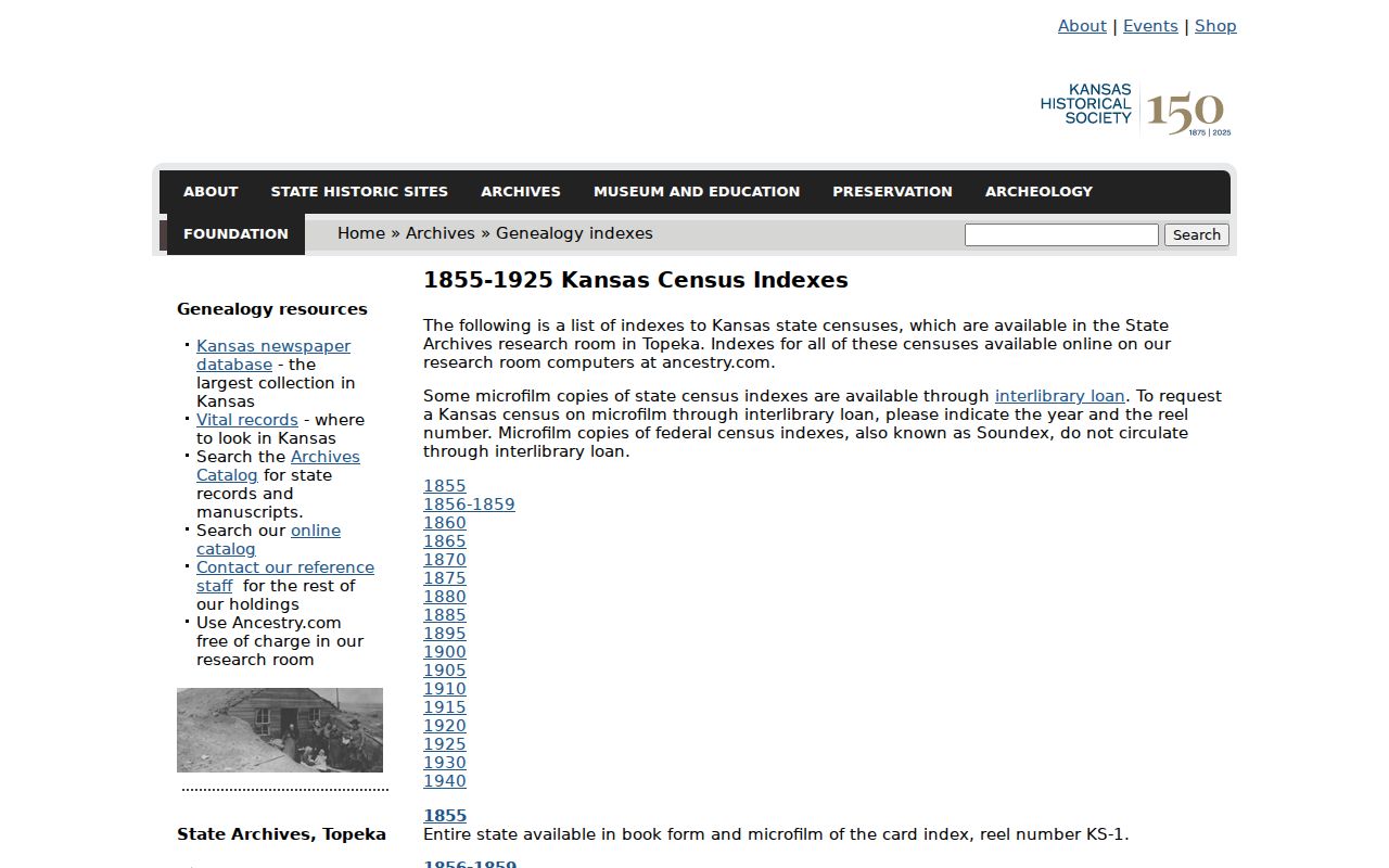Junction City previous residents Kansas census indexes